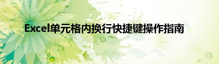 Excel单元格内换行快捷键操作指南