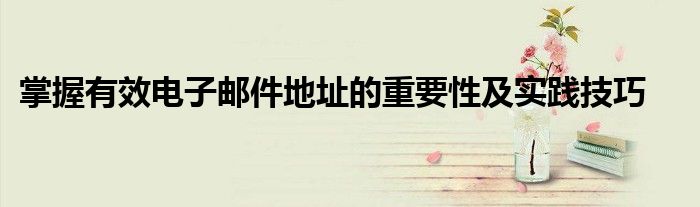 掌握有效电子邮件地址的重要性及实践技巧