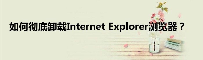 如何彻底卸载Internet Explorer浏览器？