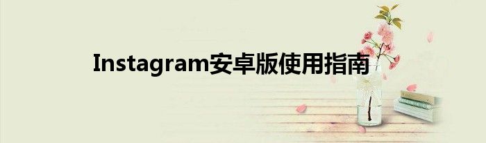 Instagram安卓版使用指南