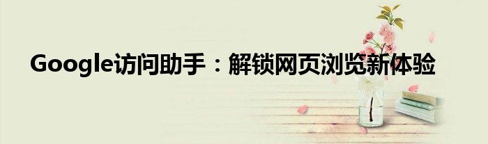 Google访问助手：解锁网页浏览新体验