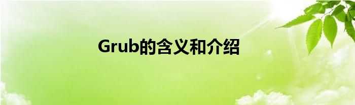 Grub的含义和介绍
