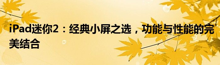iPad迷你2：经典小屏之选，功能与性能的完美结合