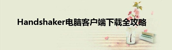 Handshaker电脑客户端下载全攻略