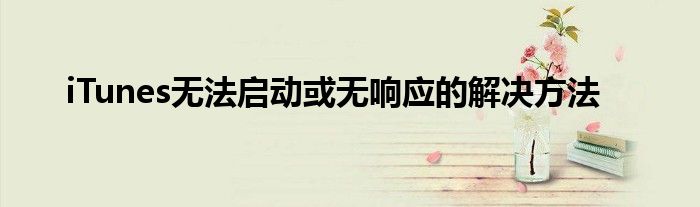 iTunes无法启动或无响应的解决方法