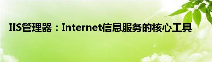 IIS管理器：Internet信息服务的核心工具