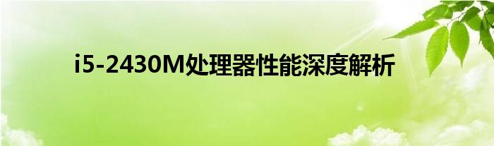 i5-2430M处理器性能深度解析