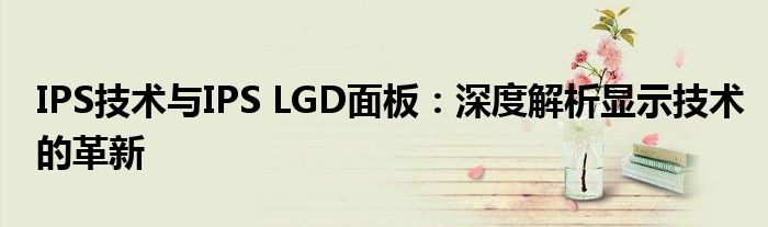 IPS技术与IPS LGD面板：深度解析显示技术的革新