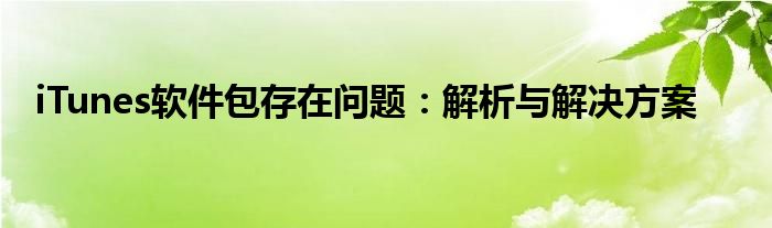 iTunes软件包存在问题：解析与解决方案