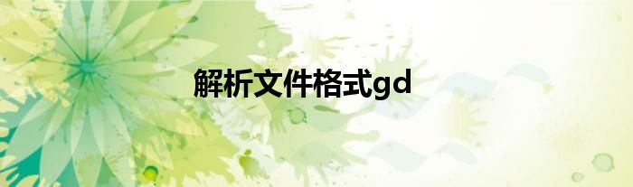 解析文件格式gd