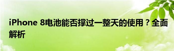iPhone 8电池能否撑过一整天的使用？全面解析