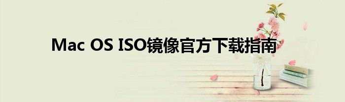 Mac OS ISO镜像官方下载指南