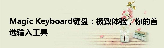 Magic Keyboard键盘：极致体验，你的首选输入工具