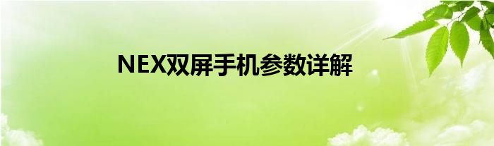 NEX双屏手机参数详解