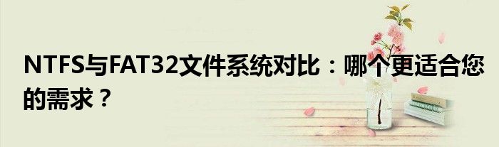 NTFS与FAT32文件系统对比：哪个更适合您的需求？