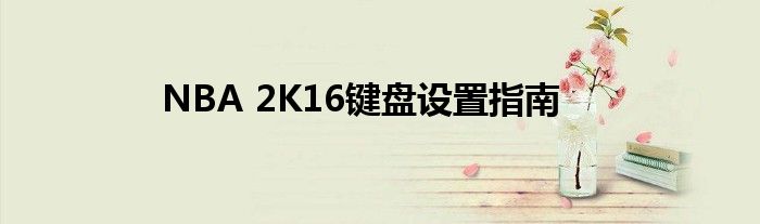 NBA 2K16键盘设置指南