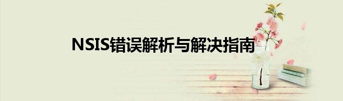 NSIS错误解析与解决指南
