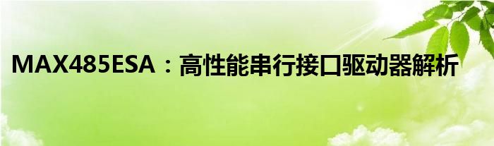 MAX485ESA：高性能串行接口驱动器解析