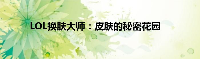 LOL换肤大师：皮肤的秘密花园