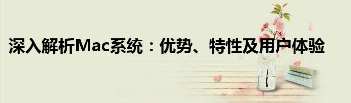 深入解析Mac系统：优势、特性及用户体验