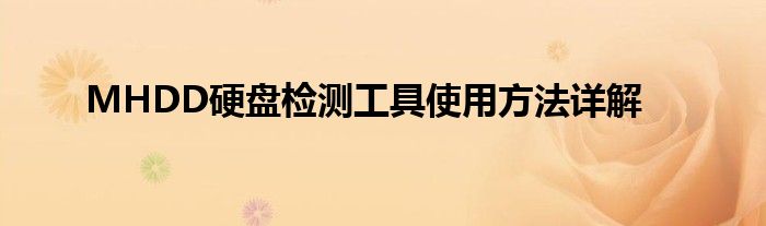 MHDD硬盘检测工具使用方法详解