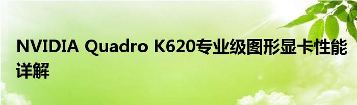 NVIDIA Quadro K620专业级图形显卡性能详解