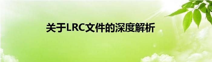 关于LRC文件的深度解析