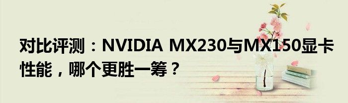 对比评测：NVIDIA MX230与MX150显卡性能，哪个更胜一筹？