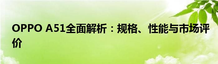 OPPO A51全面解析：规格、性能与市场评价