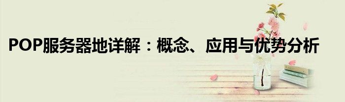 POP服务器地详解：概念、应用与优势分析