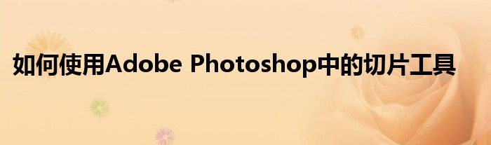 如何使用Adobe Photoshop中的切片工具