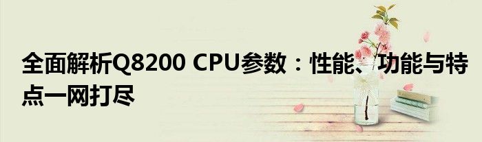 全面解析Q8200 CPU参数：性能、功能与特点一网打尽