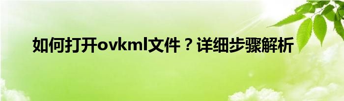 如何打开ovkml文件？详细步骤解析