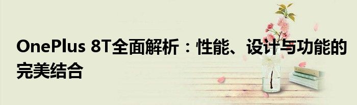 OnePlus 8T全面解析：性能、设计与功能的完美结合
