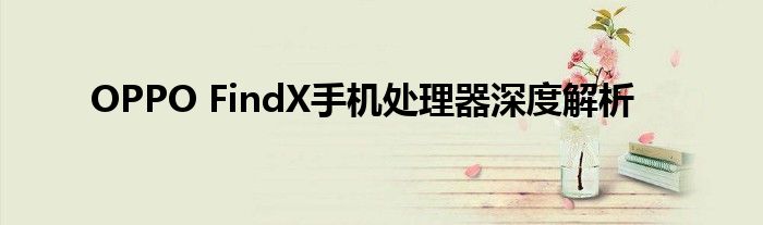 OPPO FindX手机处理器深度解析