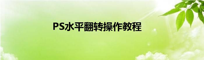 PS水平翻转操作教程