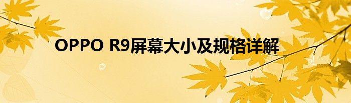 OPPO R9屏幕大小及规格详解