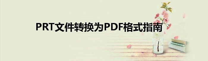 PRT文件转换为PDF格式指南