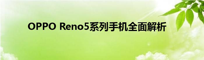 OPPO Reno5系列手机全面解析