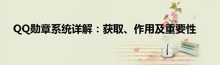 QQ勋章系统详解：获取、作用及重要性