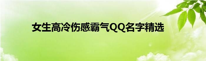 女生高冷伤感霸气QQ名字精选