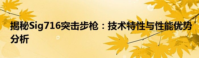 揭秘Sig716突击步枪：技术特性与性能优势分析