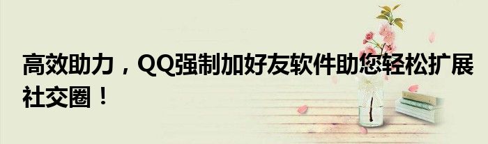高效助力，QQ强制加好友软件助您轻松扩展社交圈！