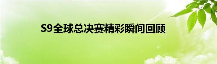 S9全球总决赛精彩瞬间回顾