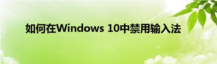如何在Windows 10中禁用输入法