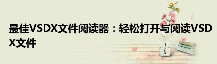 最佳VSDX文件阅读器：轻松打开与阅读VSDX文件