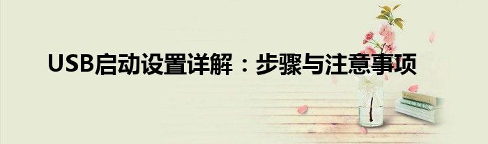 USB启动设置详解：步骤与注意事项