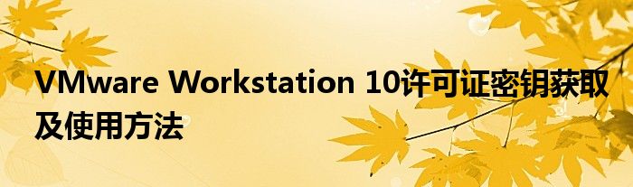 VMware Workstation 10许可证密钥获取及使用方法