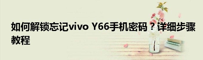 如何解锁忘记vivo Y66手机密码？详细步骤教程