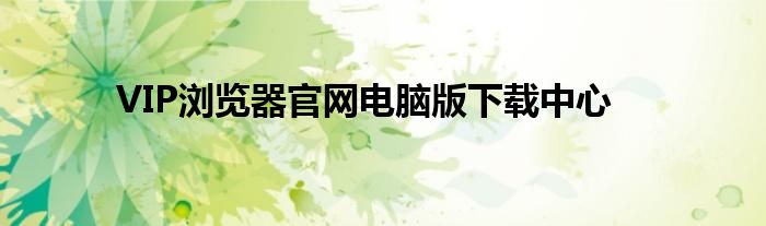 VIP浏览器官网电脑版下载中心